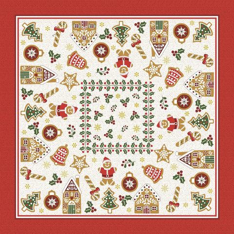 Christmas Table Topper. 30x30 inch Square for small accent table